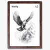 A2 Eagle & Mountain Wall Art Print – Framed | Stalfy UK