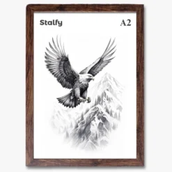 A2 Eagle & Mountain Wall Art Print – Framed | Stalfy UK