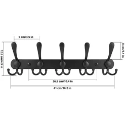 Alternative view of Stalfy Wall Coat Rack Hooks – Pack of 2, 5‑Hook Rails